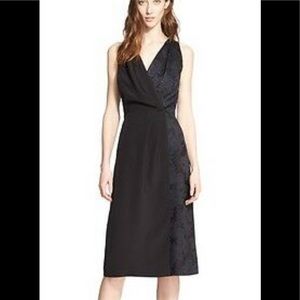 NEW Nordstrom Signature and Caroline Issa Jacquard Contrast Dress- Black size 6